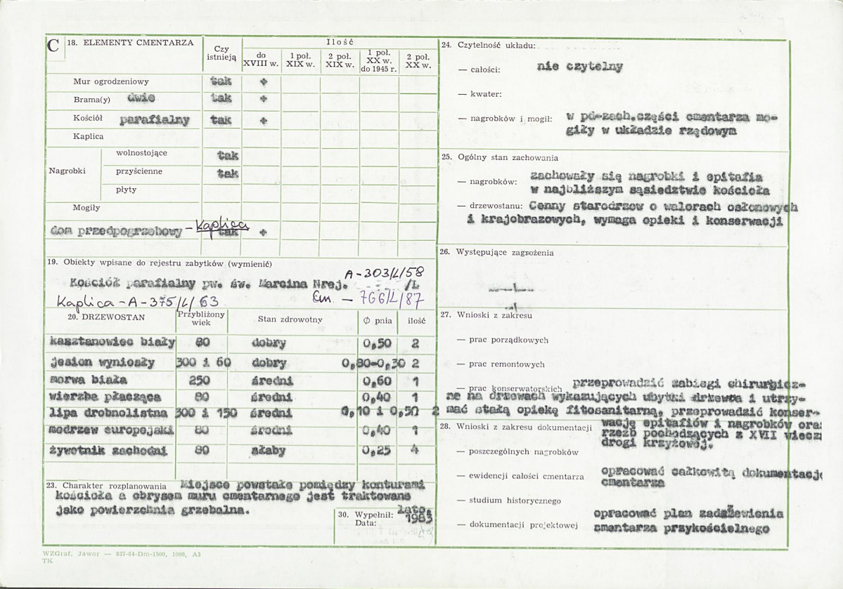 Karta cmentarza, skan nr 2