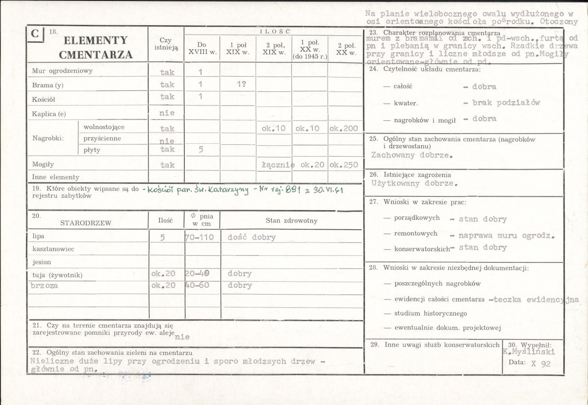 Karta cmentarza, skan nr 2