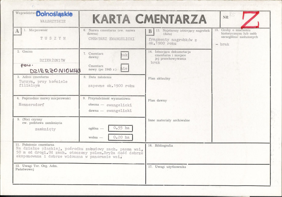 Karta cmentarza, skan nr 1