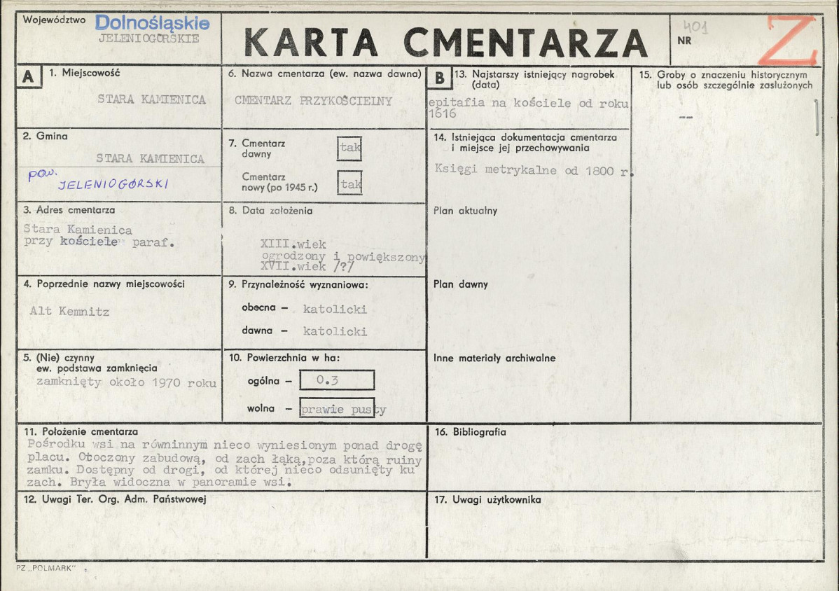 Karta cmentarza, skan nr 1