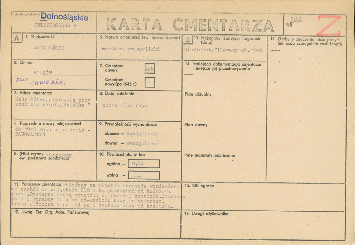 Karta cmentarza, skan nr 1