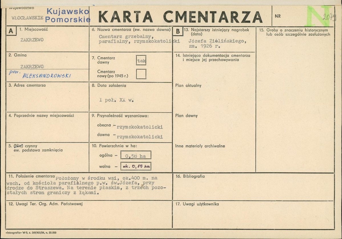 Karta cmentarza, skan nr 1