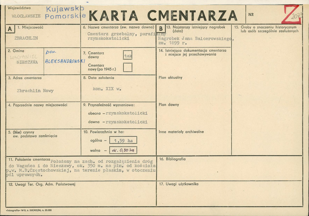 Karta cmentarza, skan nr 1