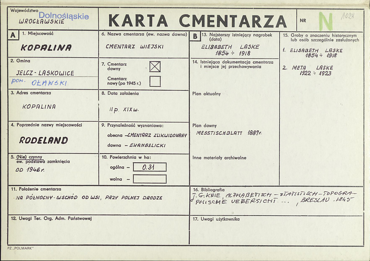 Karta cmentarza, skan nr 1