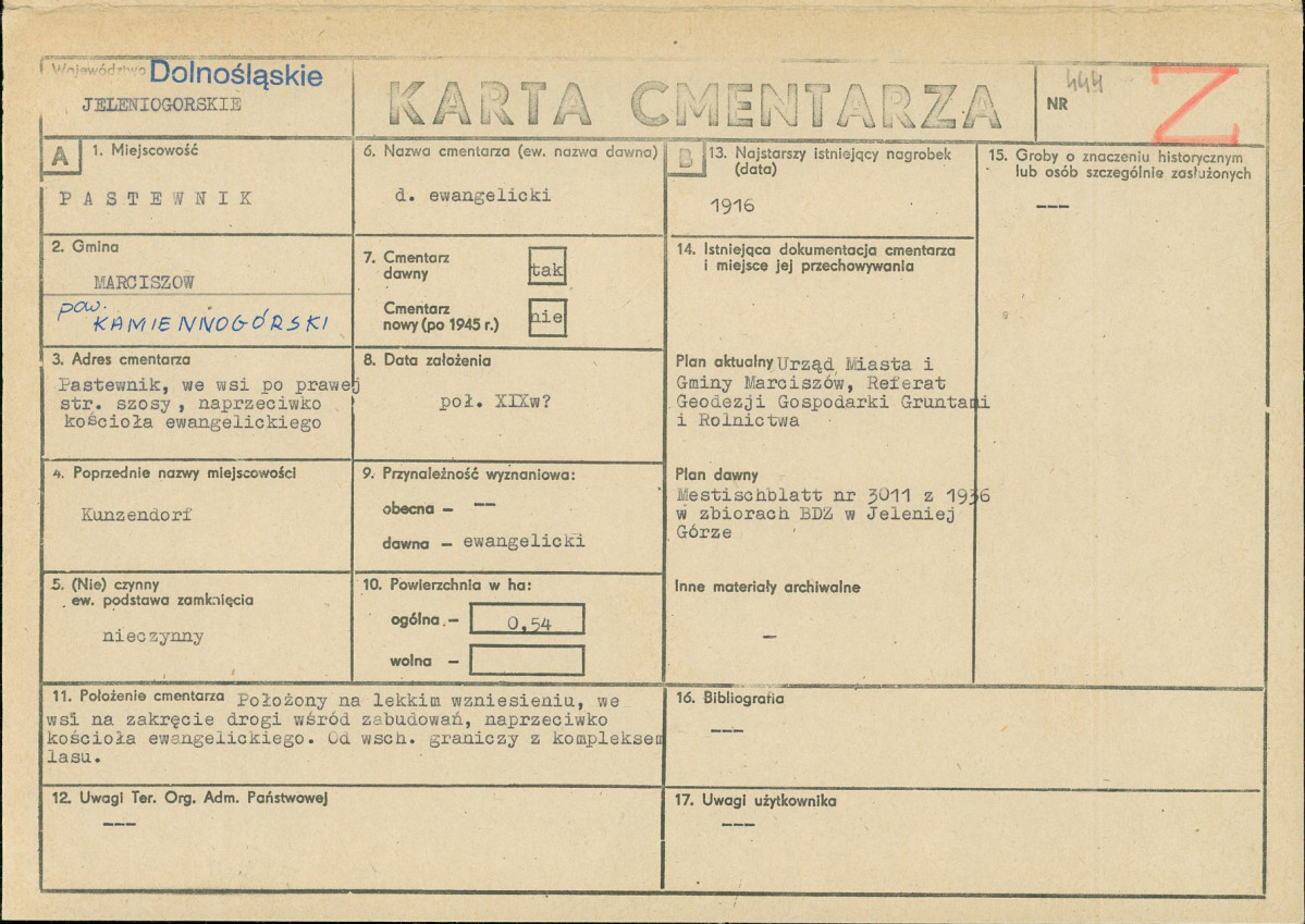 Karta cmentarza, skan nr 1