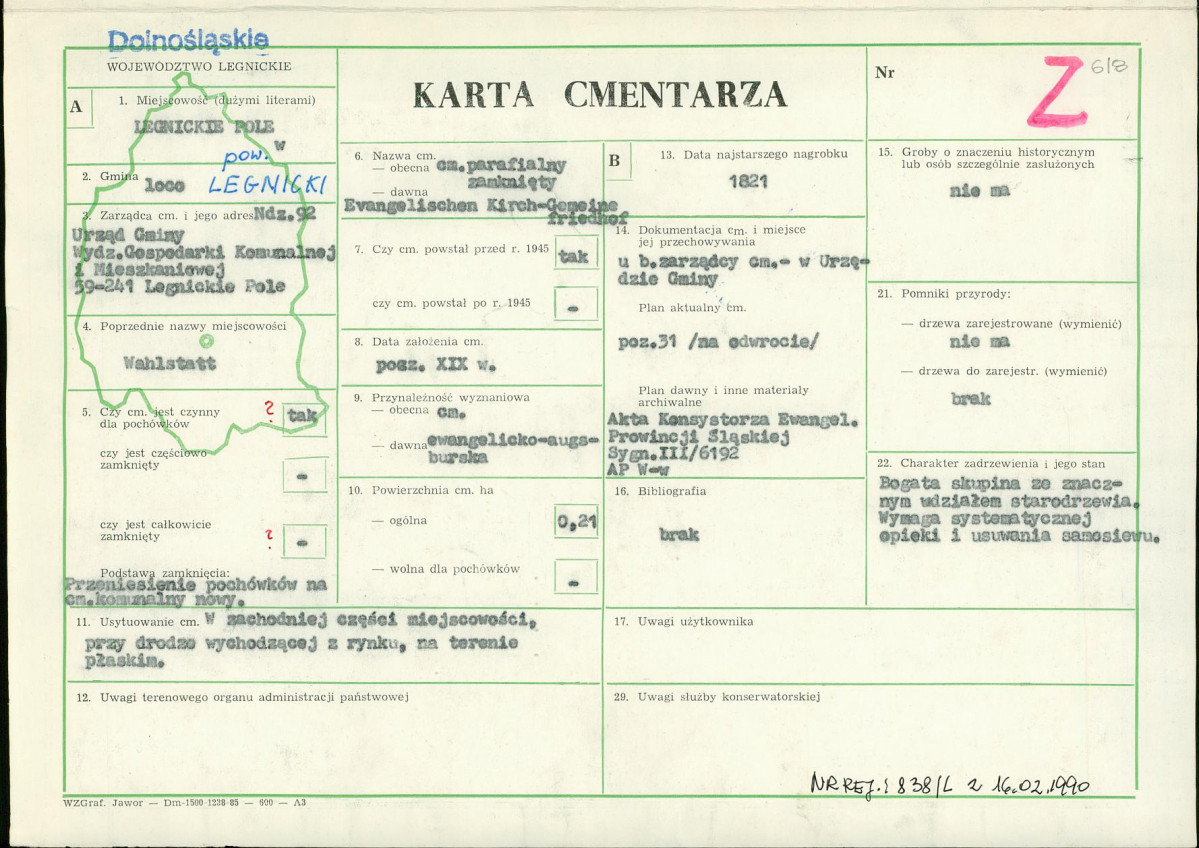 Karta cmentarza, skan nr 1