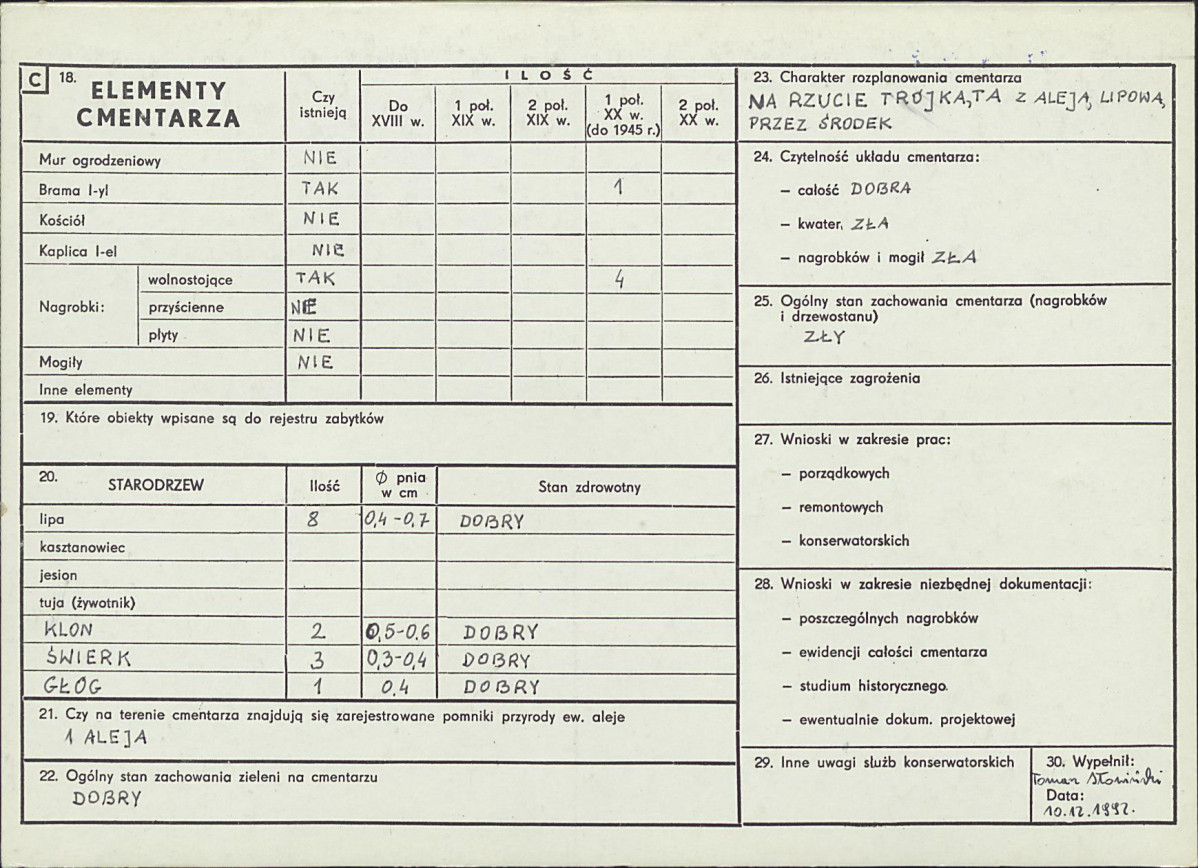 Karta cmentarza, skan nr 2