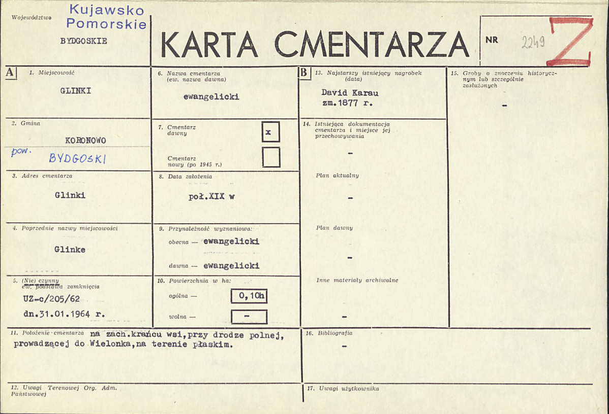 KC - Karta cmentarza, skan nr 1