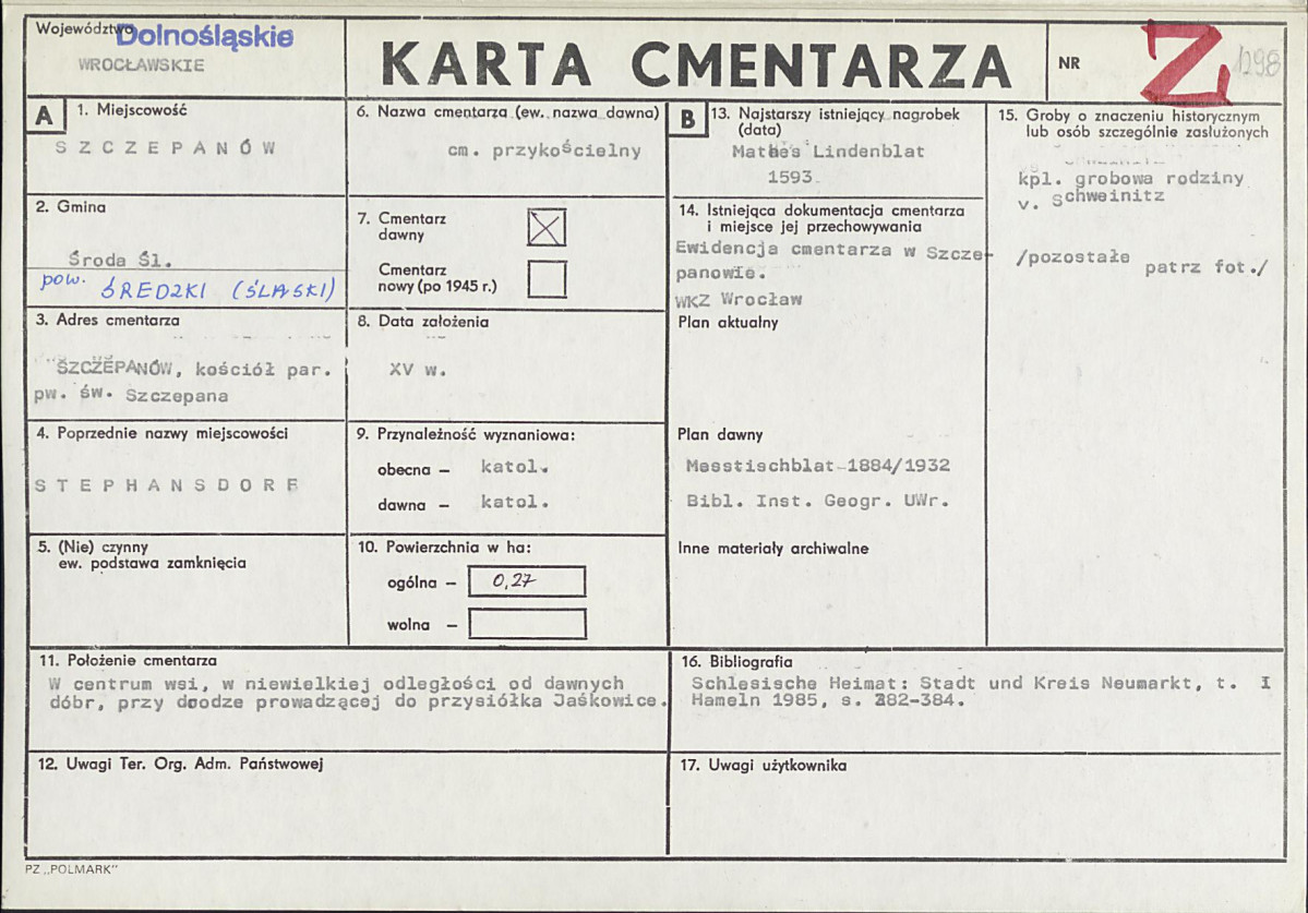 Karta cmentarza, skan nr 1
