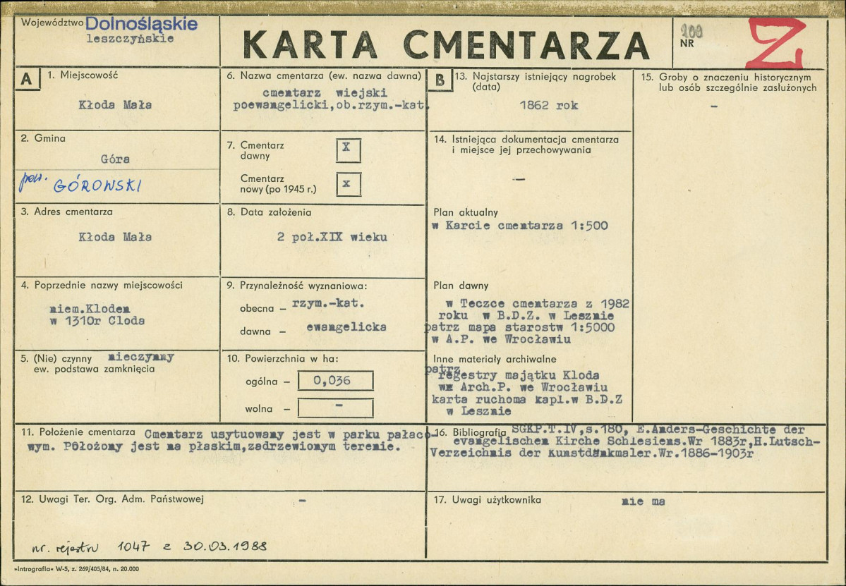Karta cmentarza, skan nr 1