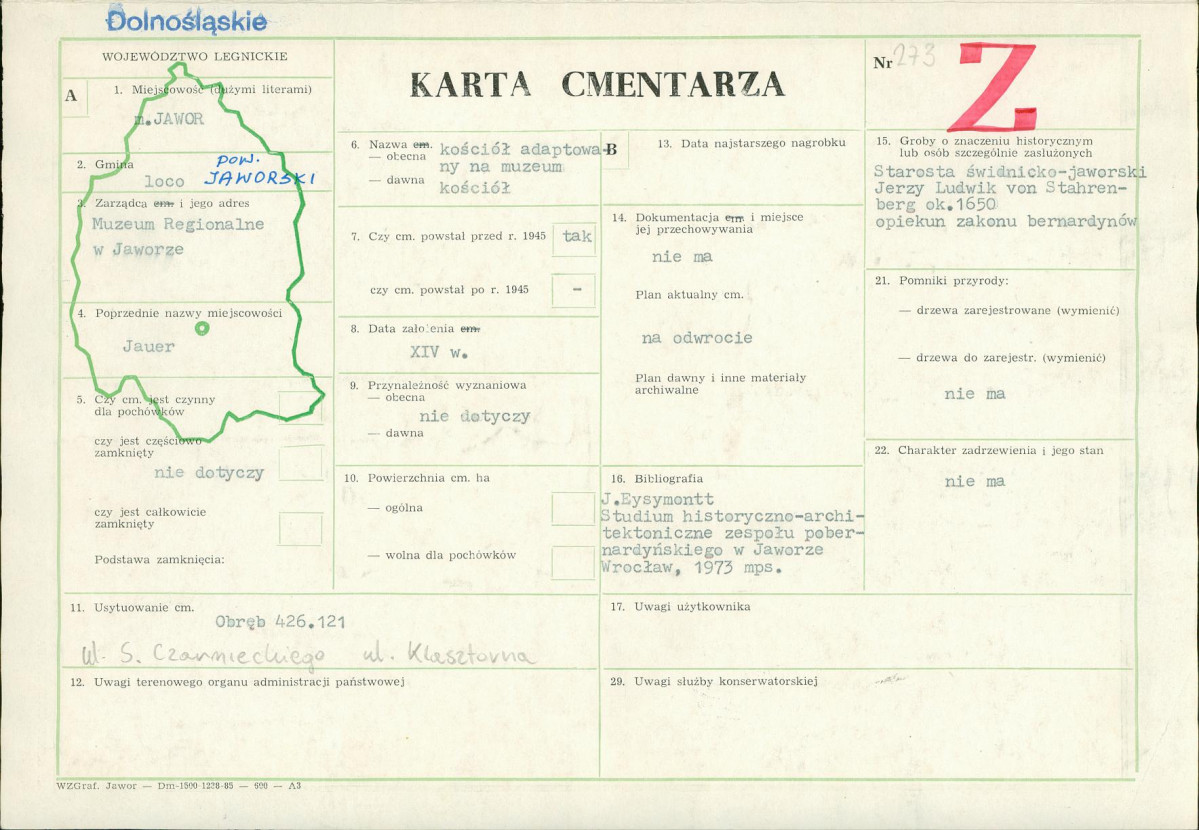 Karta cmentarza, skan nr 1