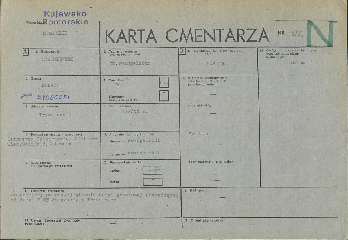 KC - Karta cmentarza, skan nr 1