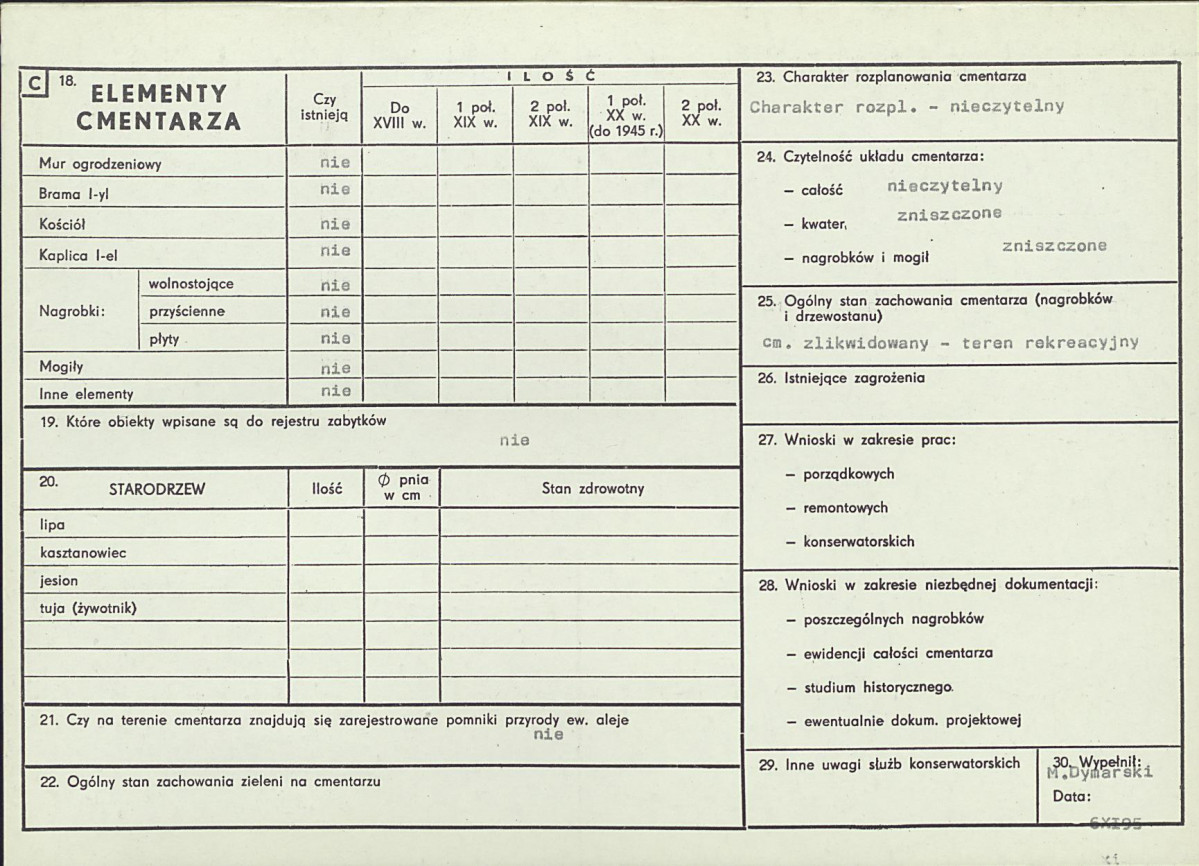 Karta cmentarza, skan nr 2