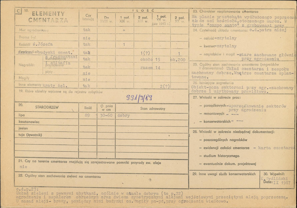 Karta cmentarza, skan nr 2