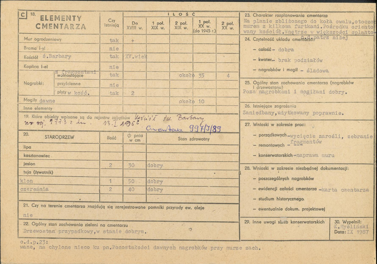 Karta cmentarza, skan nr 2
