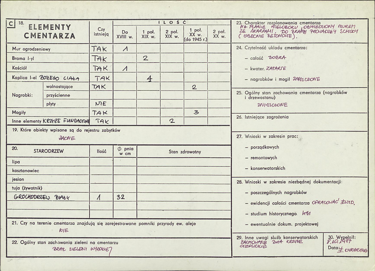 Karta cmentarza, skan nr 2