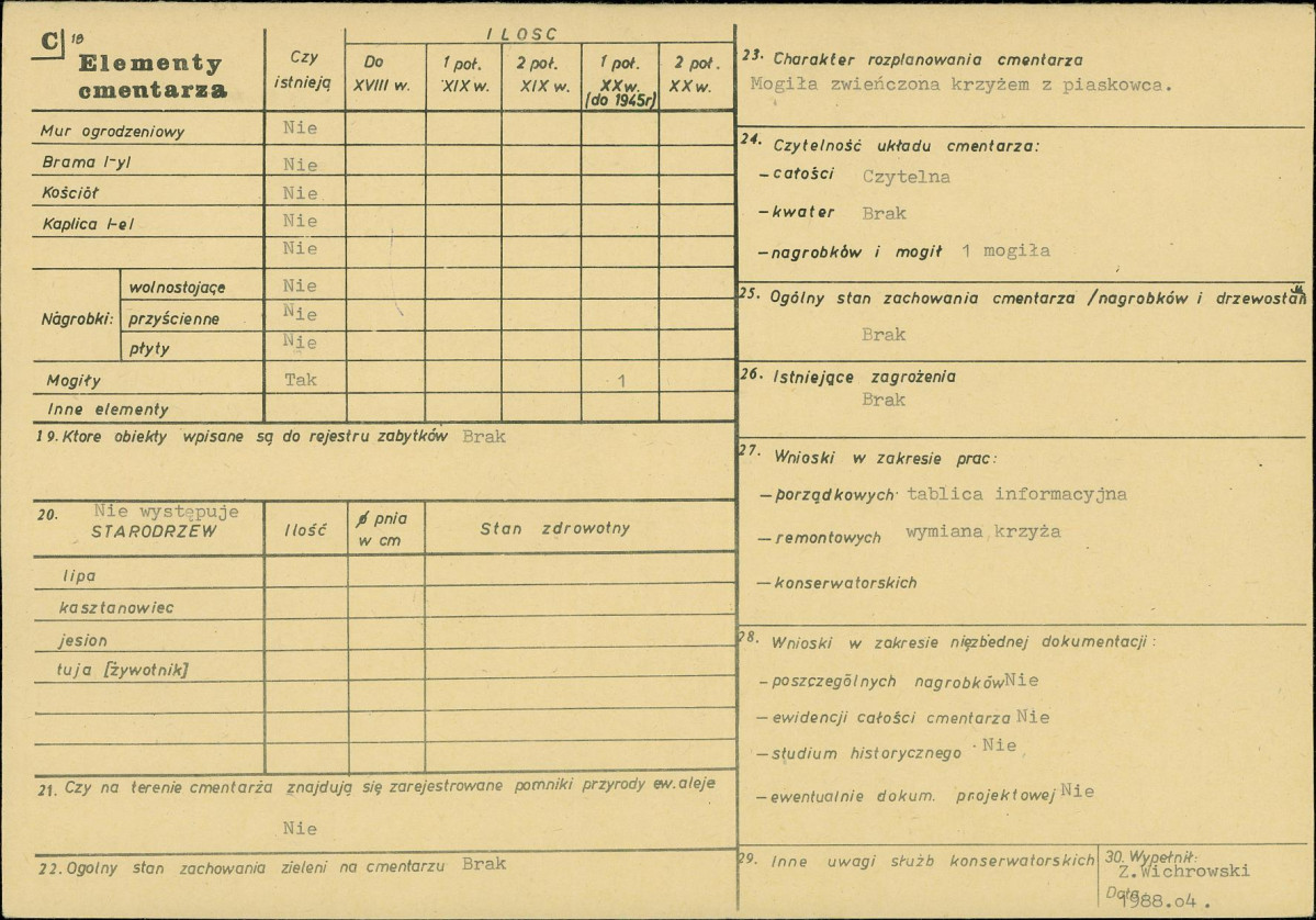 KC - Karta cmentarza, skan nr 2