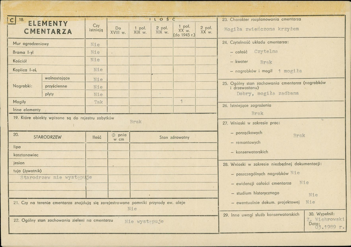 Karta cmentarza, skan nr 2