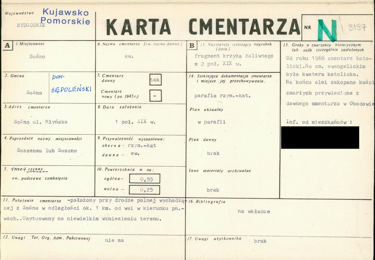 KC - Karta cmentarza, skan nr 1
