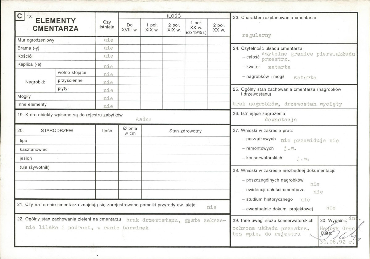 KC - Karta cmentarza, skan nr 2