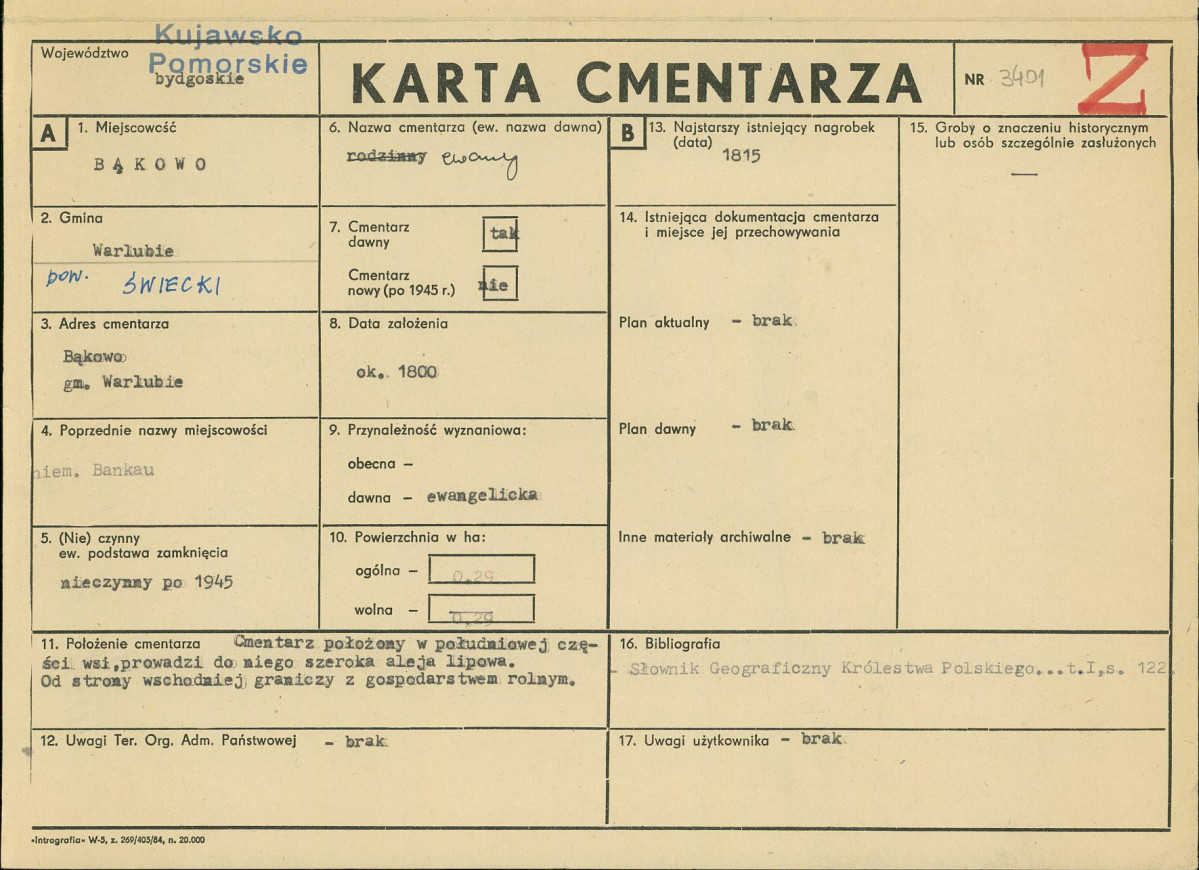 KC - Karta cmentarza, skan nr 1