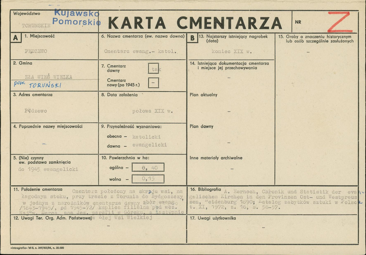 KC - Karta cmentarza, skan nr 1