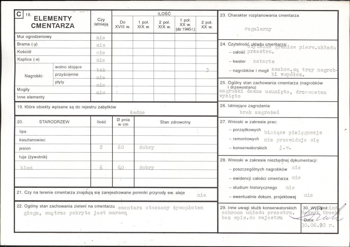 KC - Karta cmentarza, skan nr 2
