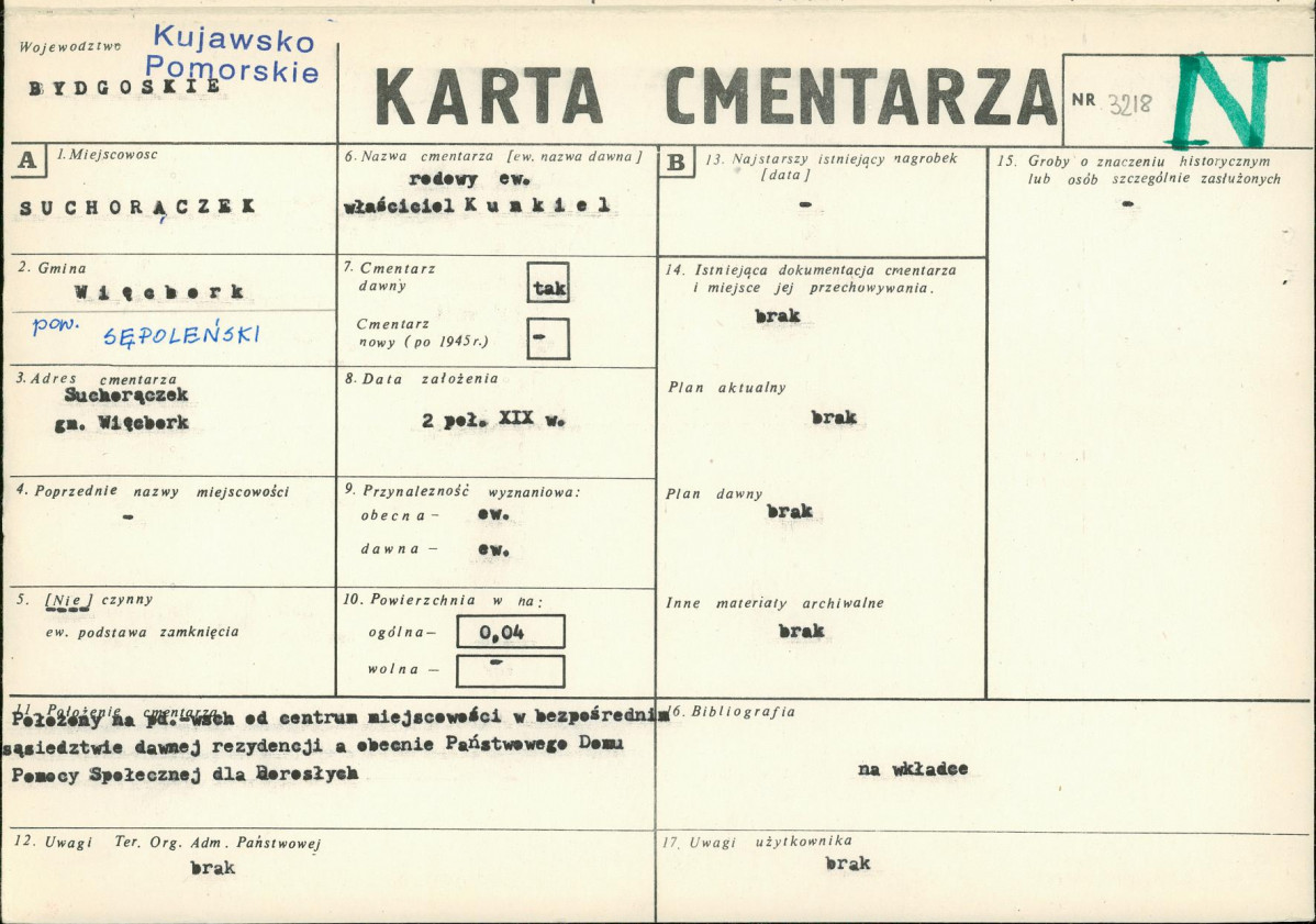 KC - Karta cmentarza, skan nr 1