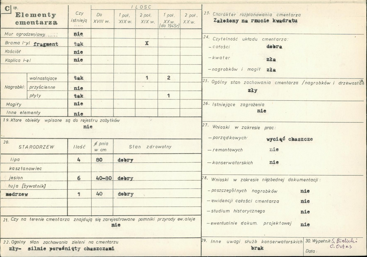 KC - Karta cmentarza, skan nr 2