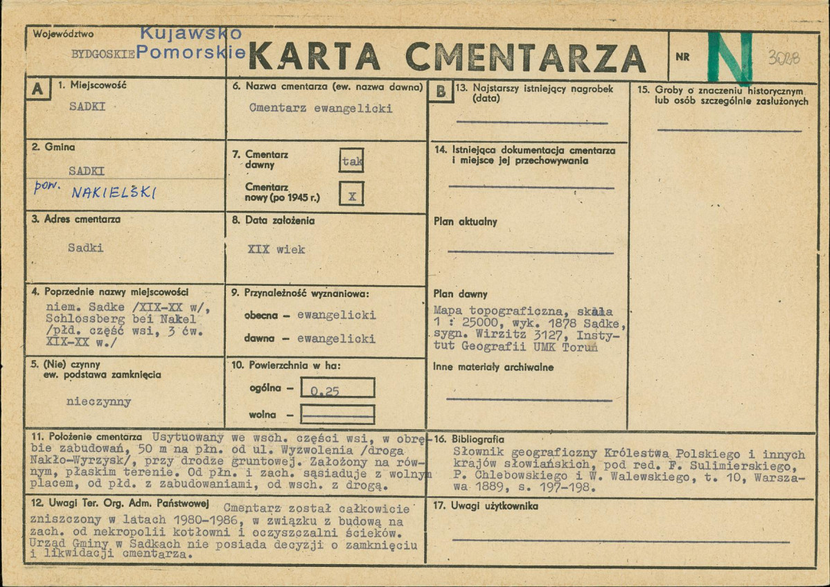 KC - Karta cmentarza, skan nr 1