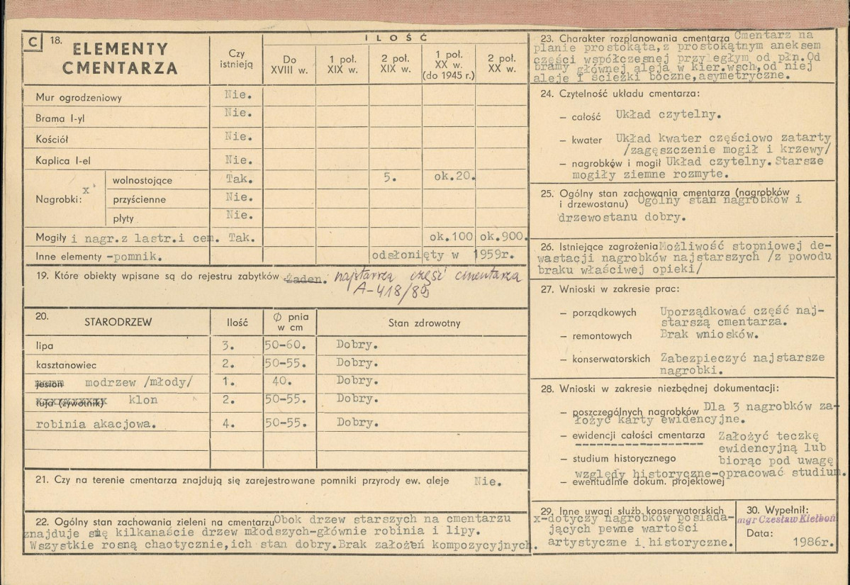 Karta cmentarza, skan nr 2