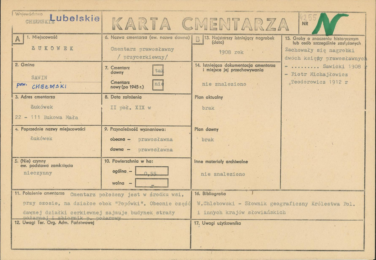 Karta cmentarza, skan nr 1