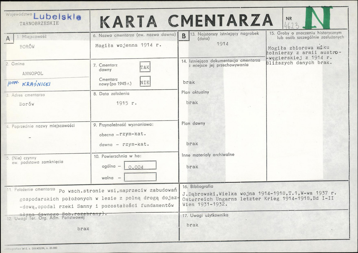Karta cmentarza, skan nr 1