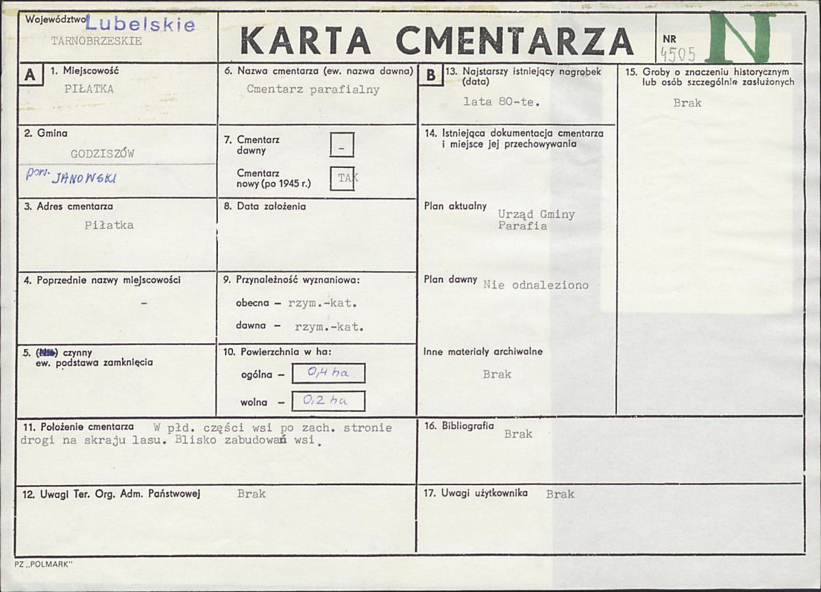 Karta cmentarza, skan nr 1