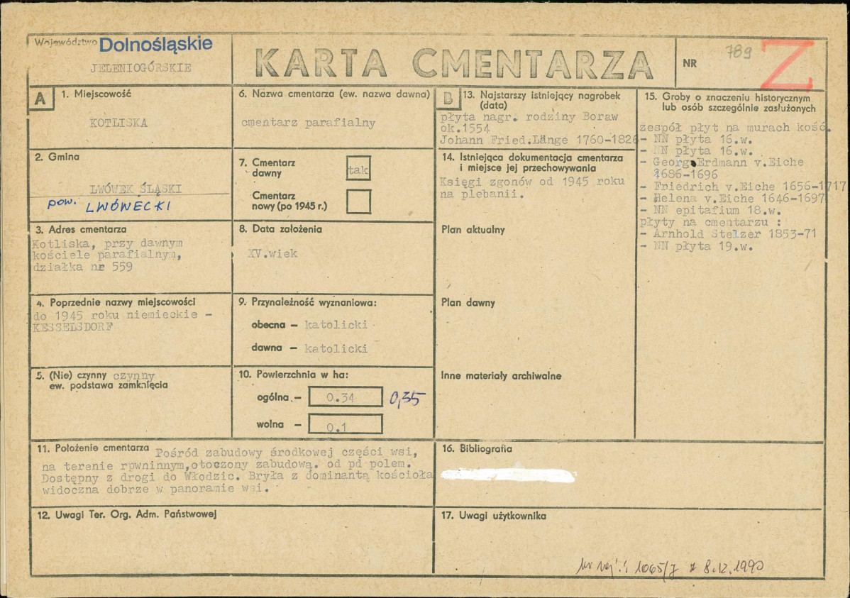 Karta cmentarza, skan nr 1