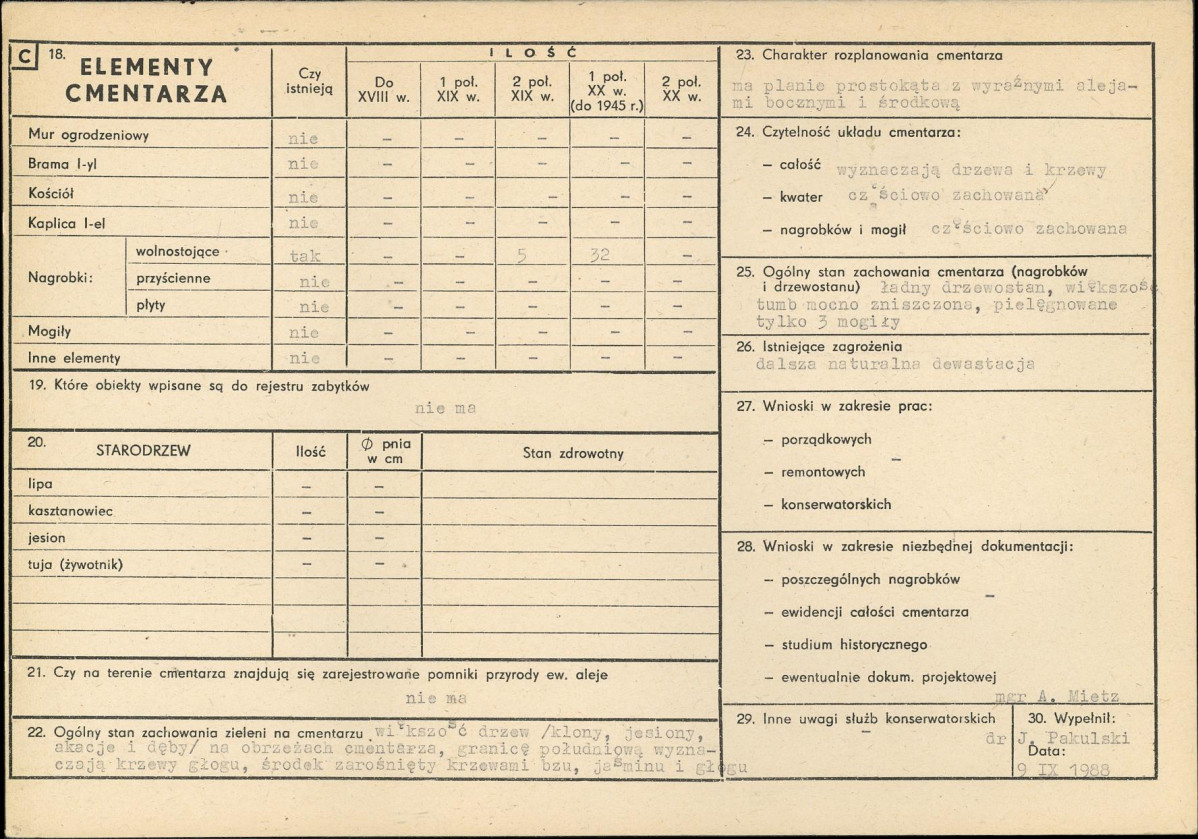 KC - Karta cmentarza, skan nr 2