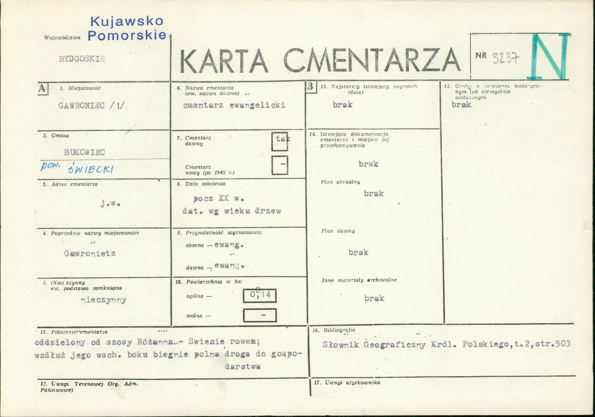 KC - Karta cmentarza, skan nr 1