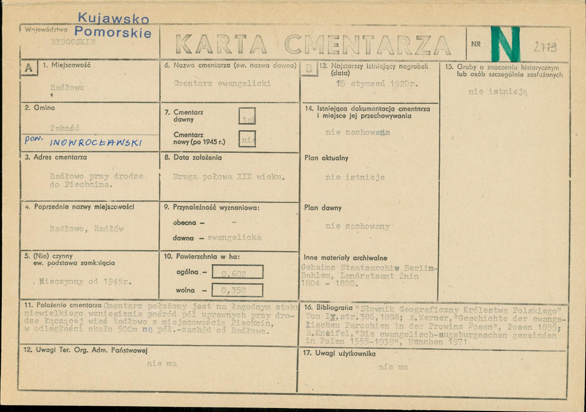 KC - Karta cmentarza, skan nr 1