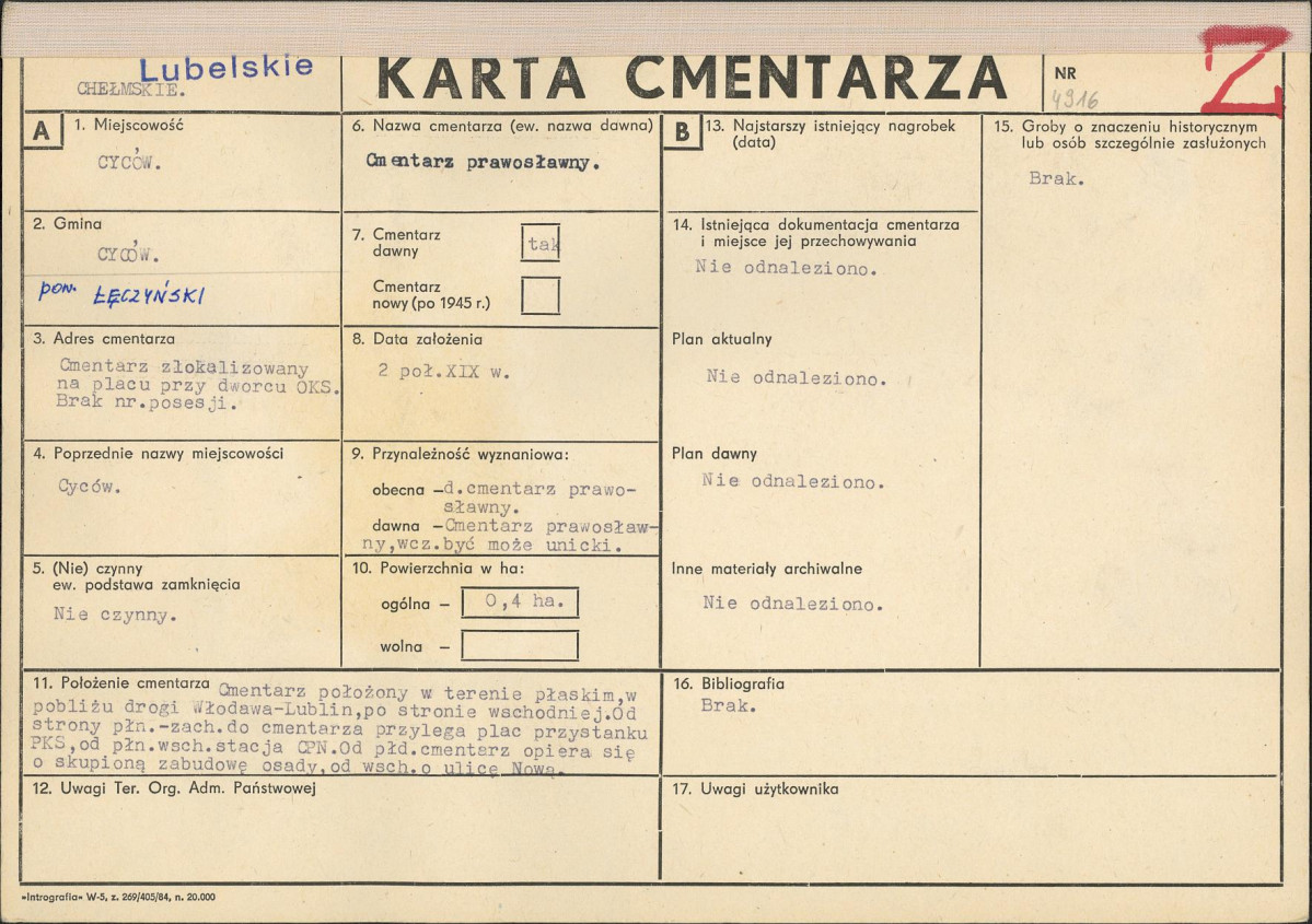 Karta cmentarza, skan nr 1