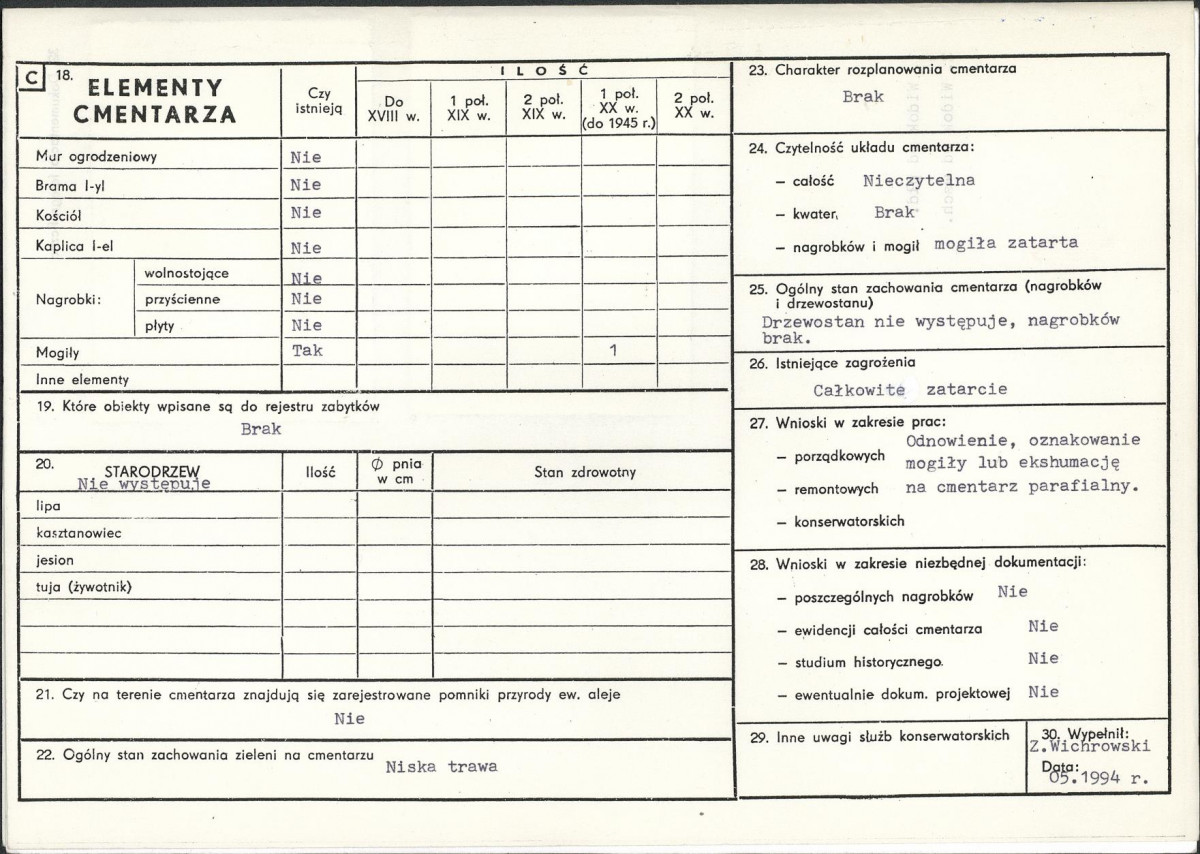 KC - Karta cmentarza, skan nr 2