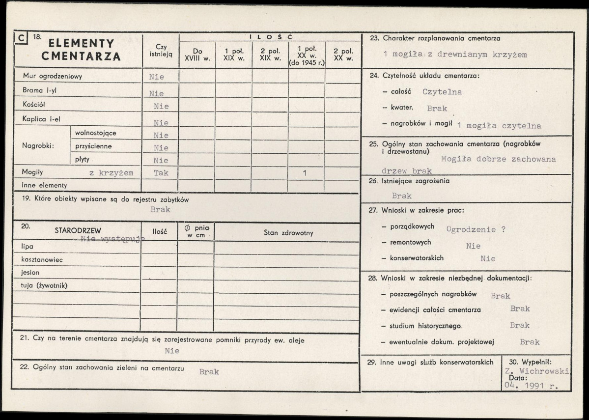 KC - Karta cmentarza, skan nr 2