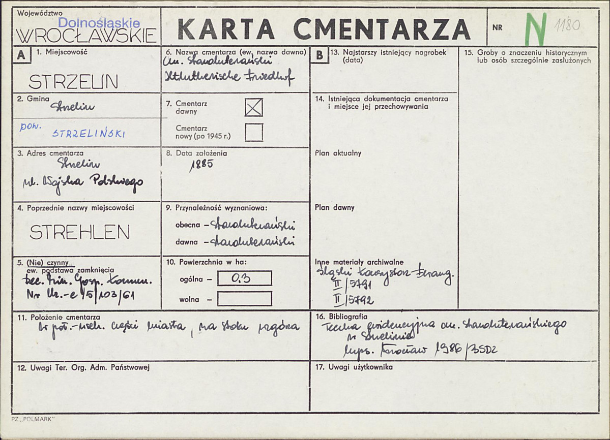 KC - Karta cmentarza, skan nr 1