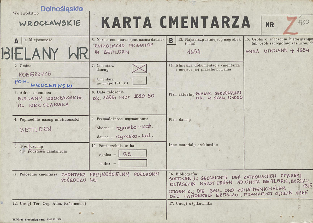 Karta cmentarza, skan nr 1