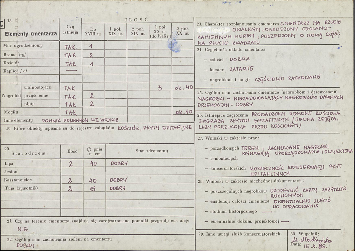Karta cmentarza, skan nr 2