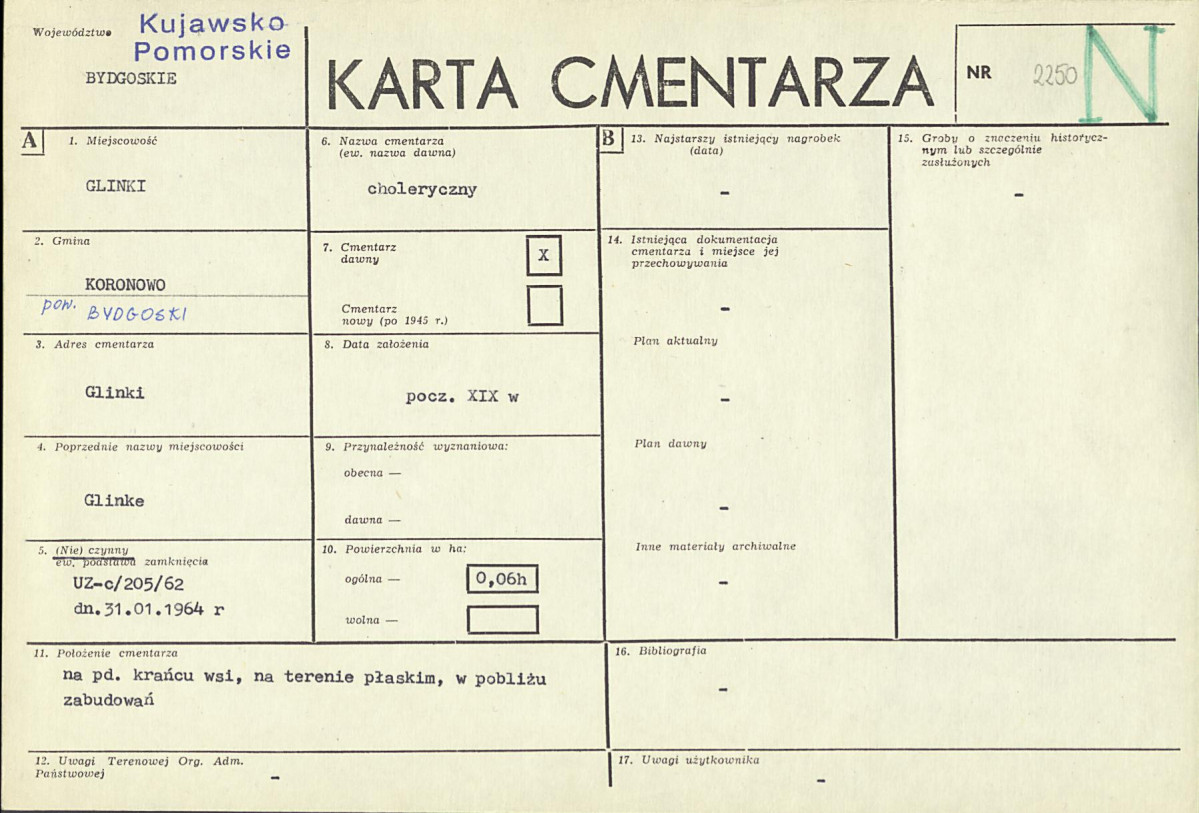 KC - Karta cmentarza, skan nr 1