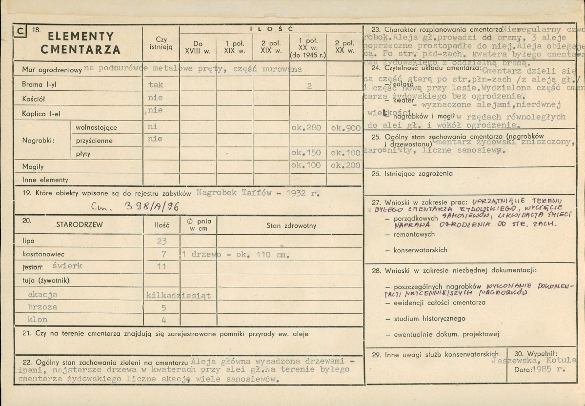 Karta cmentarza, skan nr 2