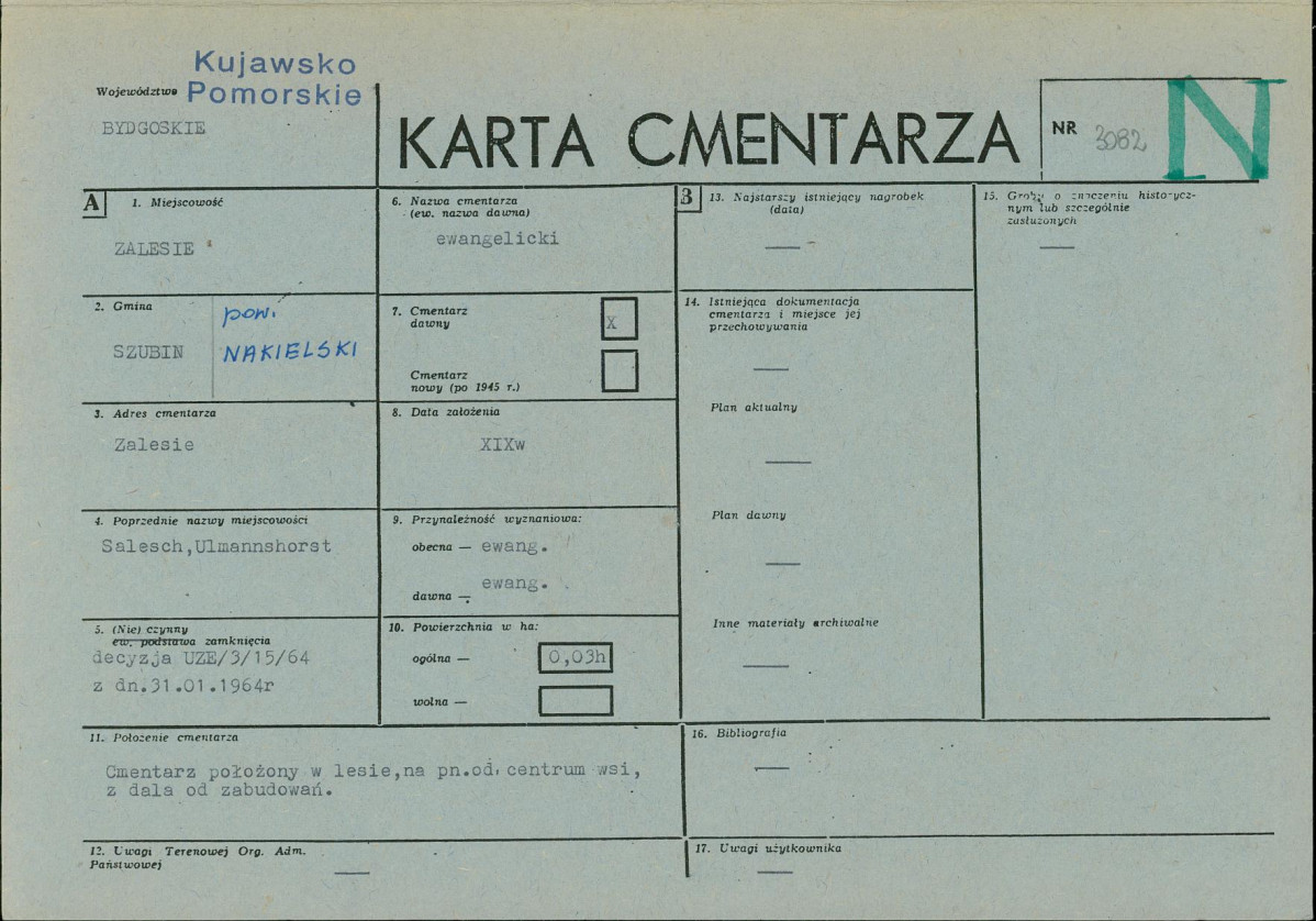 KC - Karta cmentarza, skan nr 1