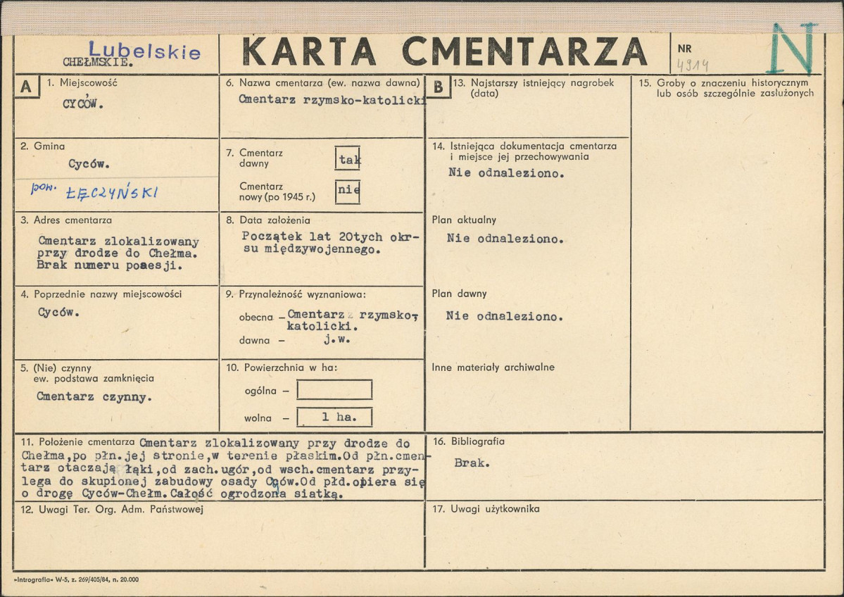 Karta cmentarza, skan nr 1