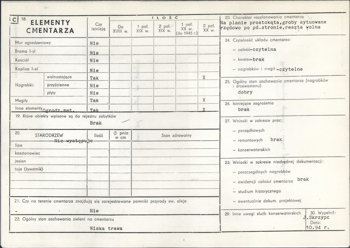 Karta cmentarza, skan nr 2