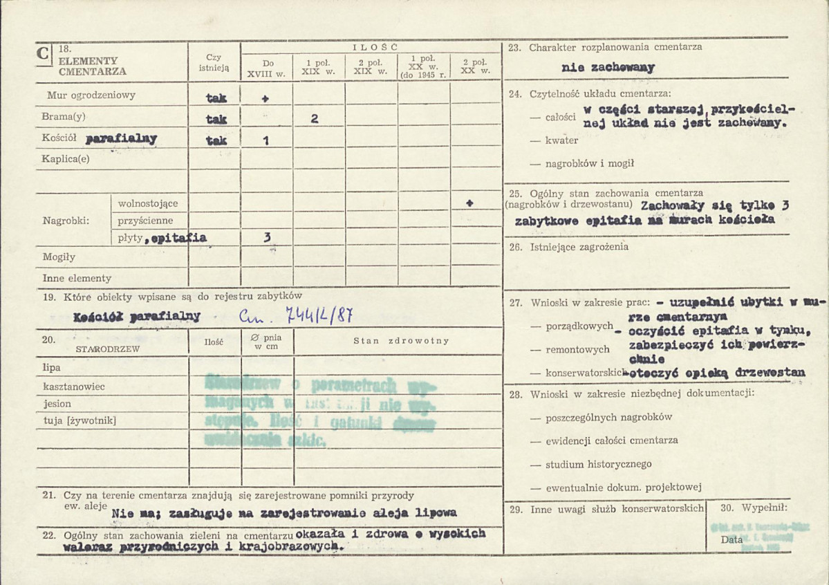 Karta cmentarza, skan nr 2